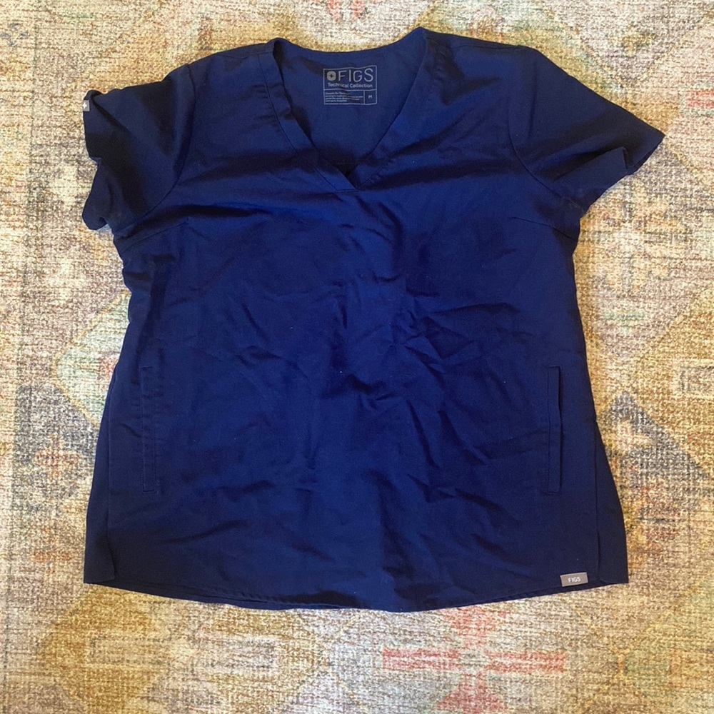 Figs Navy Blue Maternity Basa Scrub Top